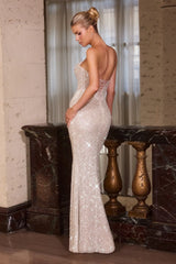 Ashton Gown - Sequin Mesh Strapless Evening Dress