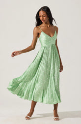 Lbruh Maeve Printed Pleated Midi Dress
