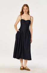 Lbruh Margaux Denim Bustier Midi Dress