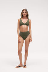 Plunge Bikini Top | Crispy Darkest Olive