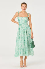 Inixyf Halcyon Floral 3D Flower Appliqué Midi Dress