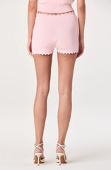 Inixyf Scalloped Trim Sweater Shorts