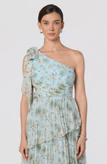 Inixyf Tearra Floral One-Shoulder Tiered Maxi Dress