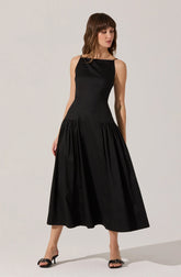 Lbruh High Square Neck Midi Dress