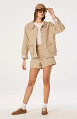 Inixyf Beron Utility Jacket with Plaid Trim