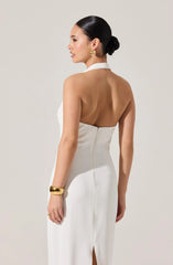 Lbruh Alanna Halter Cowl Neck Midi Dress
