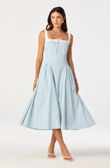 Inixyf Hazel Striped Drop-Waist Midi Dress