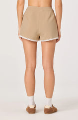 Inixyf Kya Crochet Trim High-Rise Shorts