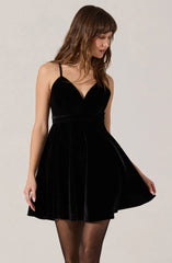 Lbruh Dauphine Velvet Mini Skater Dress