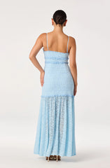 Inixyf Ruffle Tiered Lace Maxi Dress