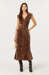 Lbruh Daisha Crushed Velvet Midi Dress