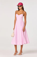 Inixyf Bellamy Striped Sweetheart A-Line Midi Dress