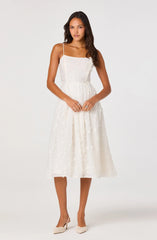 Inixyf Avani 3D Floral Applique Midi Dress