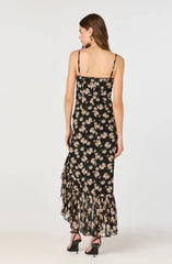 Lbruh Brisbane Asymmetrical Floral Midi Dress