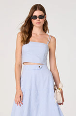 Inixyf Azzura Striped Double Strap Crop Top