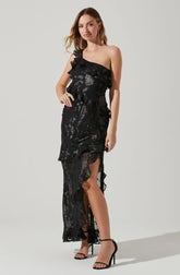 Lbruh Andrea One Shoulder Floral Maxi Dress