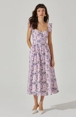 Inixyf Wedelia Floral Midi Dress
