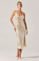 Lbruh Liese Sequin Bustier Midi Dress