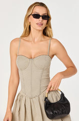Inixyf Chasity Houndstooth Bustier Top