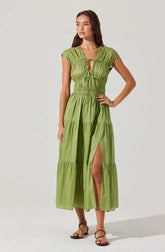 Lbruh Alexandria Shirred Tiered Midi Dress