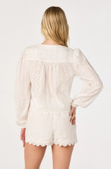 Inixyf Leah Eyelet Tie-Front Top