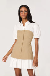 Inixyf Joseline Mixed Media Faux Layered Mini Dress