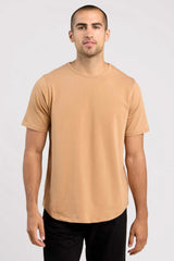 Short Sleeve Curved Hem T-Shirt | Cinnamon