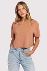 Vintage Cotton Cropped Tee | Clay