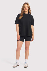 Soft Cotton Oversized Tee | Black