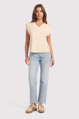Soft Cotton V-Neck Muscle Tee | Bone