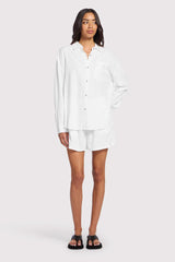 Linen Boyfriend Shirt | White