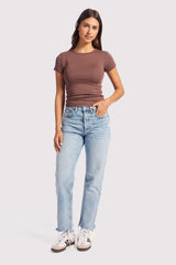 Slinky Rib Tee | Coffee