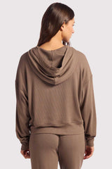 Slinky Rib Hoodie | Mocha