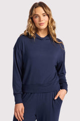 Slinky Rib Hoodie | Navy