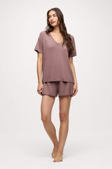 V-Neck Pajama Tee | Cocoa