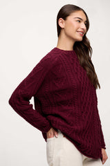 Heritage Cable Sweater | Ruby