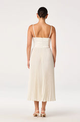 Lbruh Ascella Sweetheart Pleated Midi Dress