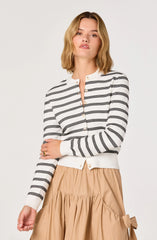 Inixyf Tawni Striped Button-Front Cardigan