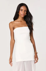 Inixyf Lizet Strapless Mini Dress with Sheer Maxi Overlay