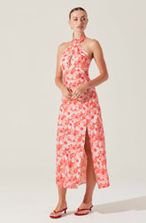 Lbruh Marissa Floral Halter Neck Midi Dress