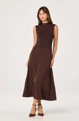 Lbruh High Neck Tie-Back Midi Dress