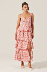 Lbruh Midsummer Eyelet Tiered Floral Maxi Dress