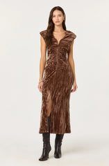 Lbruh Daisha Crushed Velvet Midi Dress