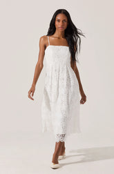 Lbruh Floral Lace Midi Dress