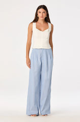 Inixyf Linsey Striped Wide Leg Linen Pants