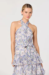 Lbruh Adamaris Floral Halter Tiered Ruffle Maxi Dress