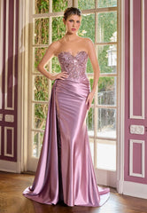 Evans Gown - Beaded Satin Evening Dress