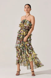 Lbruh Elena Floral Halter Maxi Dress
