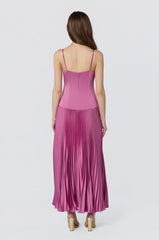 Inixyf Pleated Drop Waist Maxi Dress