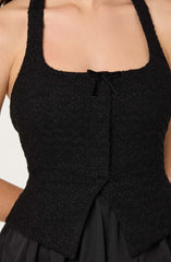 Lbruh Giavanna Mixed Media Halter Mini Dress